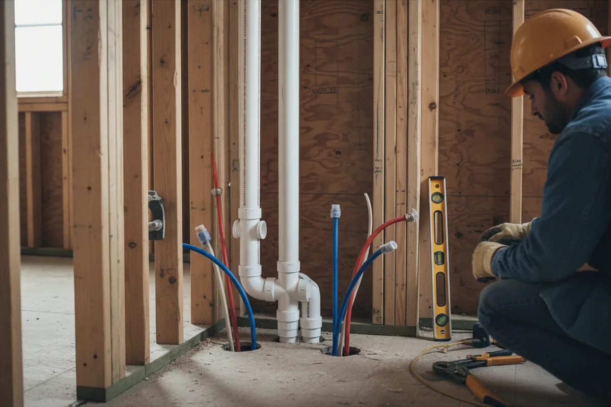 Drain and supply rough-in during Leak Detection in Crowell