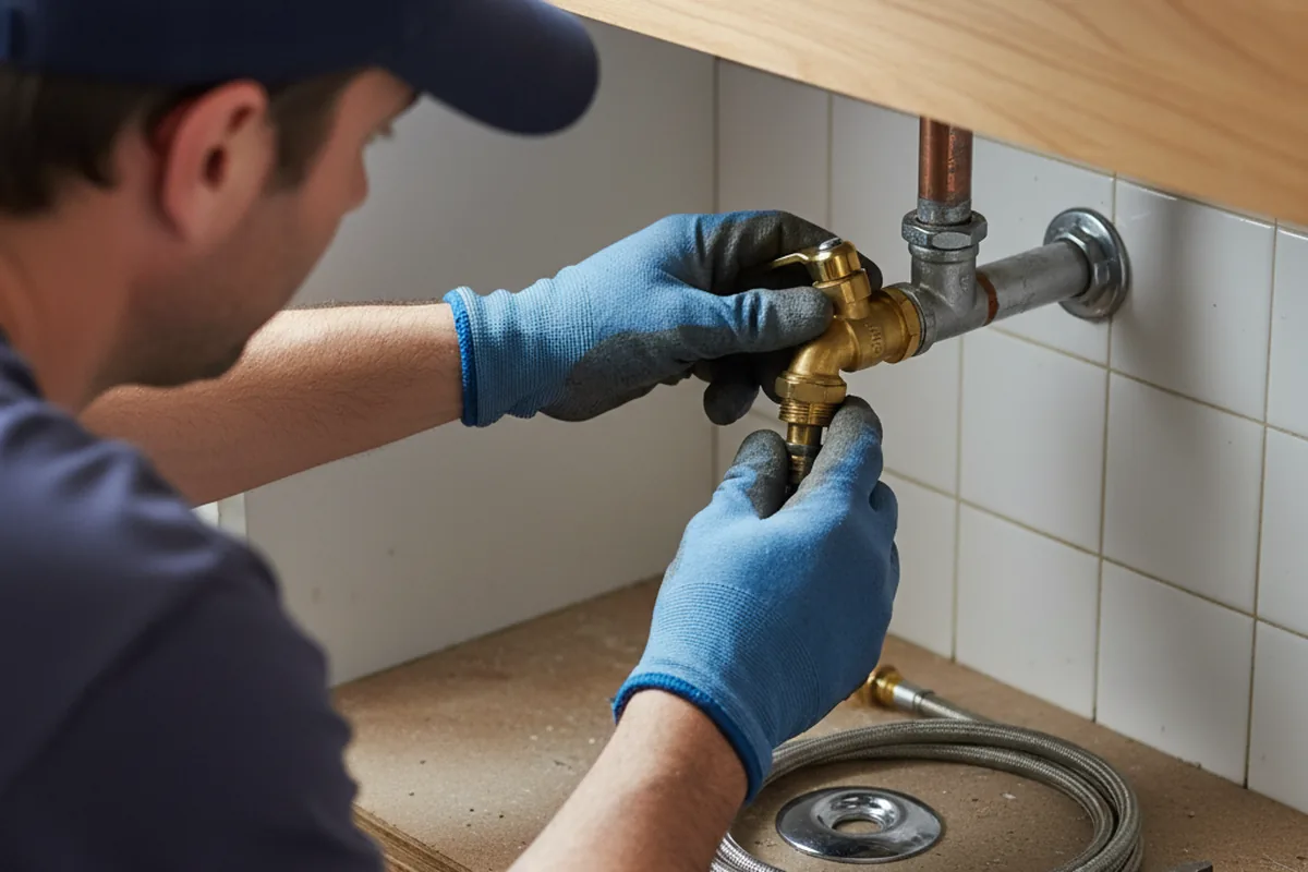 Shutoff valve and fitting work during Faucet and Fixture Repair in Crowell